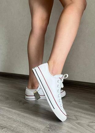 Женские весенние кеды люкс качества спортивные в стиле converse белые9 фото