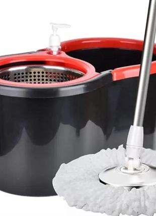 Набор для уборки ведро и швабра 10л, spin mop 360 / швабра с отжимом / комплект для...
