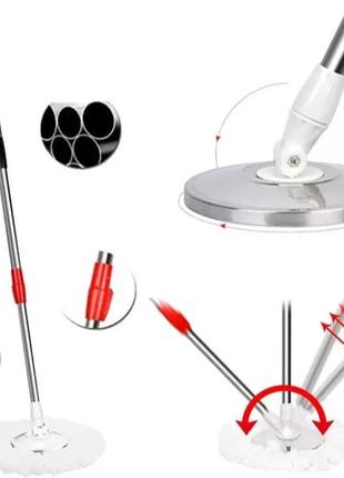 Набор для уборки ведро и швабра 10л, spin mop 360 / швабра с отжимом / комплект для...