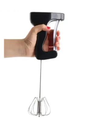 Ручний напівавтоматичний кухонний віночок kitchen whisk з неіржавкої сталі