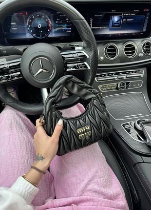 Сумка женская, сумка миу миу черная кожаная, miu miu