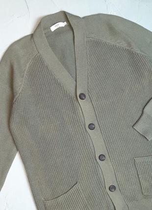🌿1+1=3 базовый мужской кардиган свитер на пуговицах хаки cotton traders, размер 44 - 467 фото