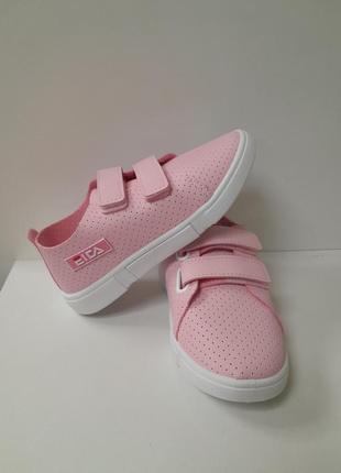 Мокасины подростковые для девочек розовые на липучках с-5556. размеры: 34,35.2 фото