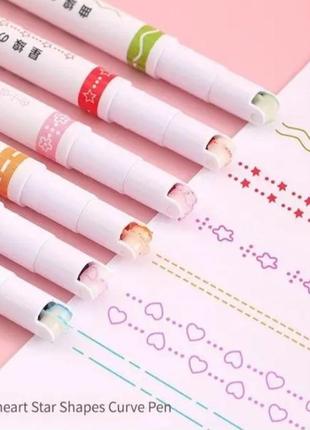 Набор из 6 спец маркеров kawaii flowers роликовый наконечник, лайнер маркер для письма...
