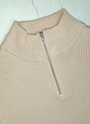 🎁1+1=3 базовый мужской бежевый свитер рубчик под горло asos, размер 46 - 484 фото