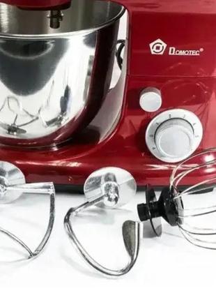 Міксер стаціонарний із металевою чашею на 4 л domotec ms-1368 1500 вт кухонний електричний міксер