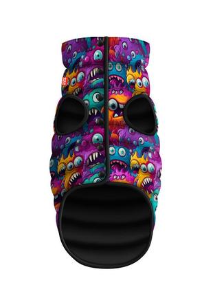 Курточка для собак waudog clothes малюнок "зубасті монстри", m47, в 69-73 см, с 41-45 см
