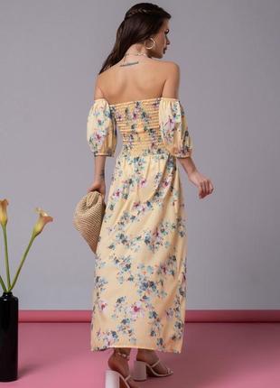 Платье летнее длинное цветочный принт3 фото