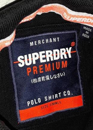 🎁1+1=3 брендовая черная футболка поло superdry, размер 44 - 466 фото