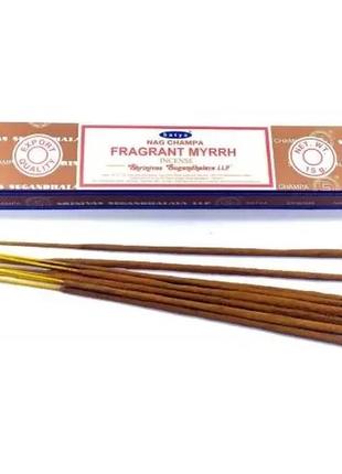 Благовонія пилкові fragrant myrrh (аромат мірри)(satya) 15 гр. 12 шт/уп