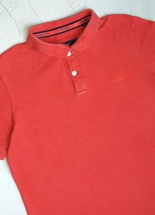 🌿1+1=3 брендова чоловіча помаранчева футболка поло superdry бавовна, розмір 50 - 523 фото