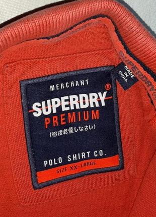 🌿1+1=3 брендовая мужская оранжевая футболка поло superdry хлопок, размер 50 - 525 фото
