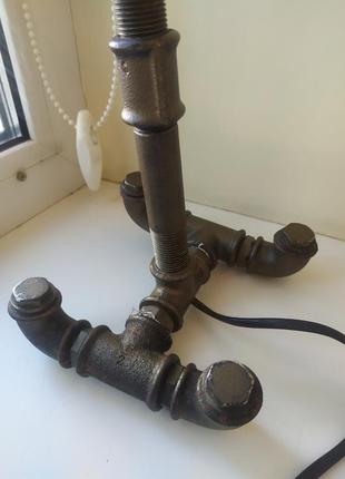 Лампа из  труб в стиле лофт. ручная работа9 фото