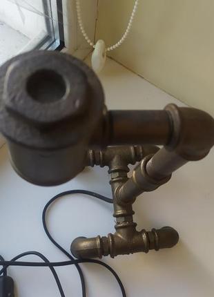 Лампа из  труб в стиле лофт. ручная работа10 фото