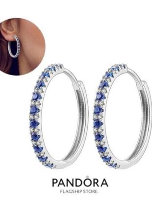 Сережки кільця срібло  silver_pandora original кольцо оригінал