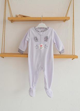 Микрофлисовый человечек "зайка" с антискользящими стопами от картерс