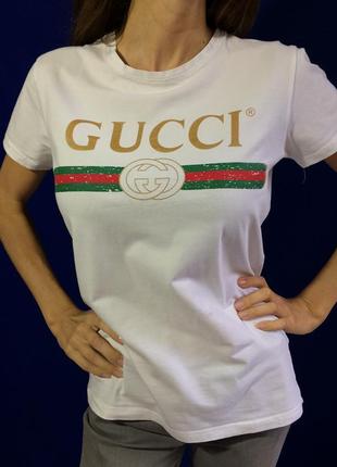 Жіноча біла футболка gucci