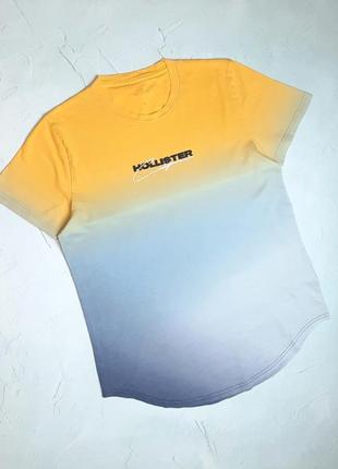 🎁1+1=3 фирменная мужская футболка хлопок омбре hollister, размер 44 - 468 фото