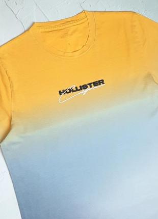 🎁1+1=3 фирменная мужская футболка хлопок омбре hollister, размер 44 - 462 фото
