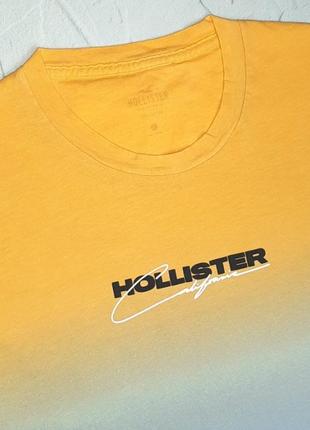 🎁1+1=3 фирменная мужская футболка хлопок омбре hollister, размер 44 - 465 фото