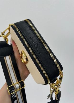 Сумка  marc jacobs the snapshot cream/black 3
