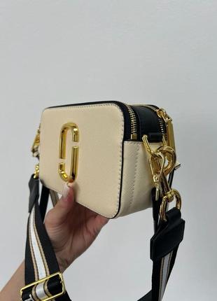 Сумка  marc jacobs the snapshot cream/black 4
