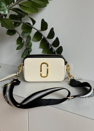 Сумка  marc jacobs the snapshot cream/black