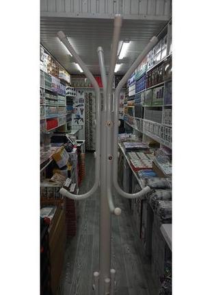 Вешалка напольная металлическая, 175*45 см.белая