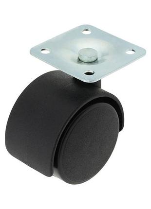 Ролик d-40 мм пластиковый черний с пластиной