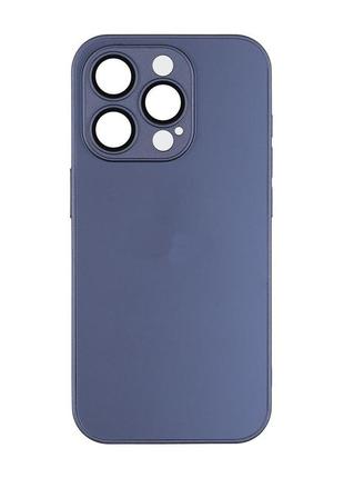 Чохол-накладка скляний матовий із захистом камери matte ag-glass iphone 15 pro deep purple