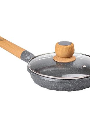 Мраморная алюминиевая сковорода с антипригарным покрытием 1 литр ø 20 см серая mgc hp-4-421g
