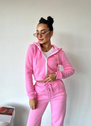 Спортивный костюм на флисе худи на молнии + джоггеры в самых трендовых цветах9 фото