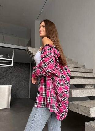 Теплая рубашка в клетку