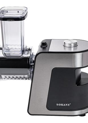 Овочерізка-мультирізка електрична sokany з 5 насадками для шаткування сталь,...