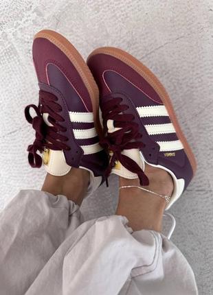 Жіночі кросівки adidas samba maroon адідас самба