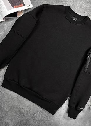 Мужской свитшот трехнитка с начесом s-3xl победов черный серый