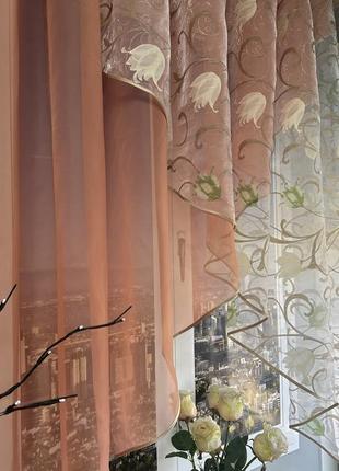 Занавеска на кухню два угла полоски