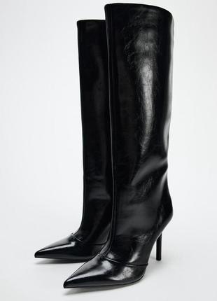 Чоботи на каблуку zara