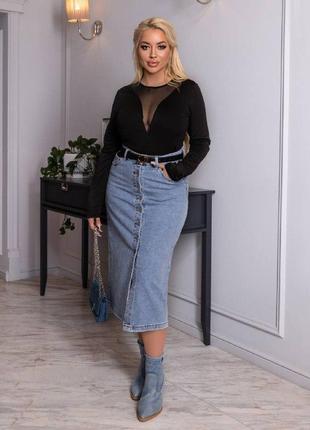 Жіночий боді з декольте сітка