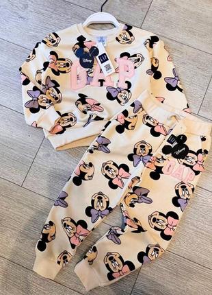 Костюм бежевый тринить для девочки mini mouse zara 92, 98, 104, 110, 116