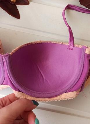 Красивый сатиновый бюстгальтер балконетт с маленьким пуш-ап  80с4 фото