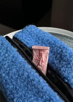 Мягкая синяя плюшевая косметичка, тедди косметичка