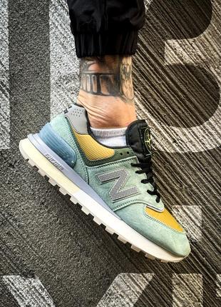 Мужские кроссовки new balance 574 legacy stone island light green