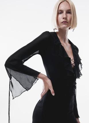 Вечірня чорна довга максі сукня