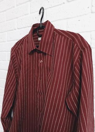 Мужская рубашка в полоску oxide (бордо)