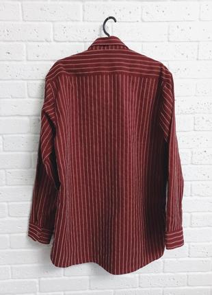Мужская рубашка в полоску oxide (бордо)