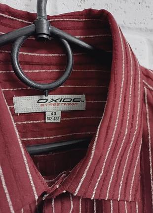 Мужская рубашка в полоску oxide (бордо)