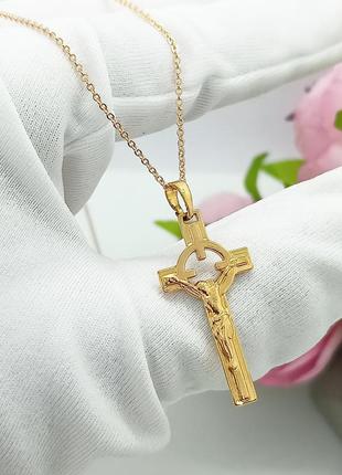 Подвеска кулон и цепь медсплав, кристтик, цепочка 45см закутня