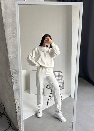 Хорошее качество! спортивный костюм трехнить женский белый xs s m l брюки с худи трендовые2 фото