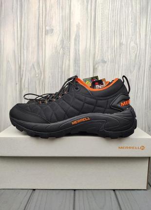 Утепленные зимние кроссовки merrell ice cap moc 2 gore-tex black orange